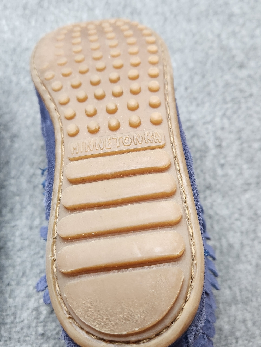 Minnetonka Fringe Boots Womens 8 Blue Suede Ankle‎ Moccasin Zip - Picture 4 of 8